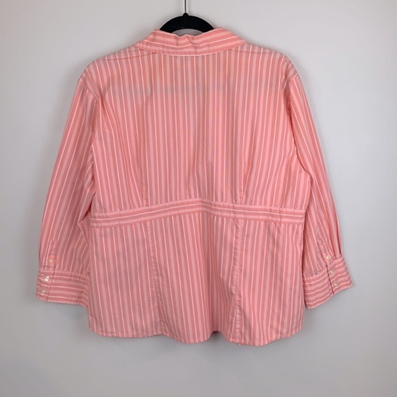 G.H. Bass & Co. Stretch Deep V Button Up Stripe Shirt - Picture 4 of 7